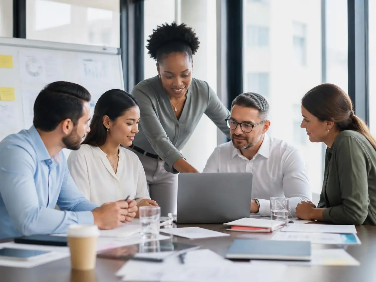 Equipe Allugga em reunião corporativa